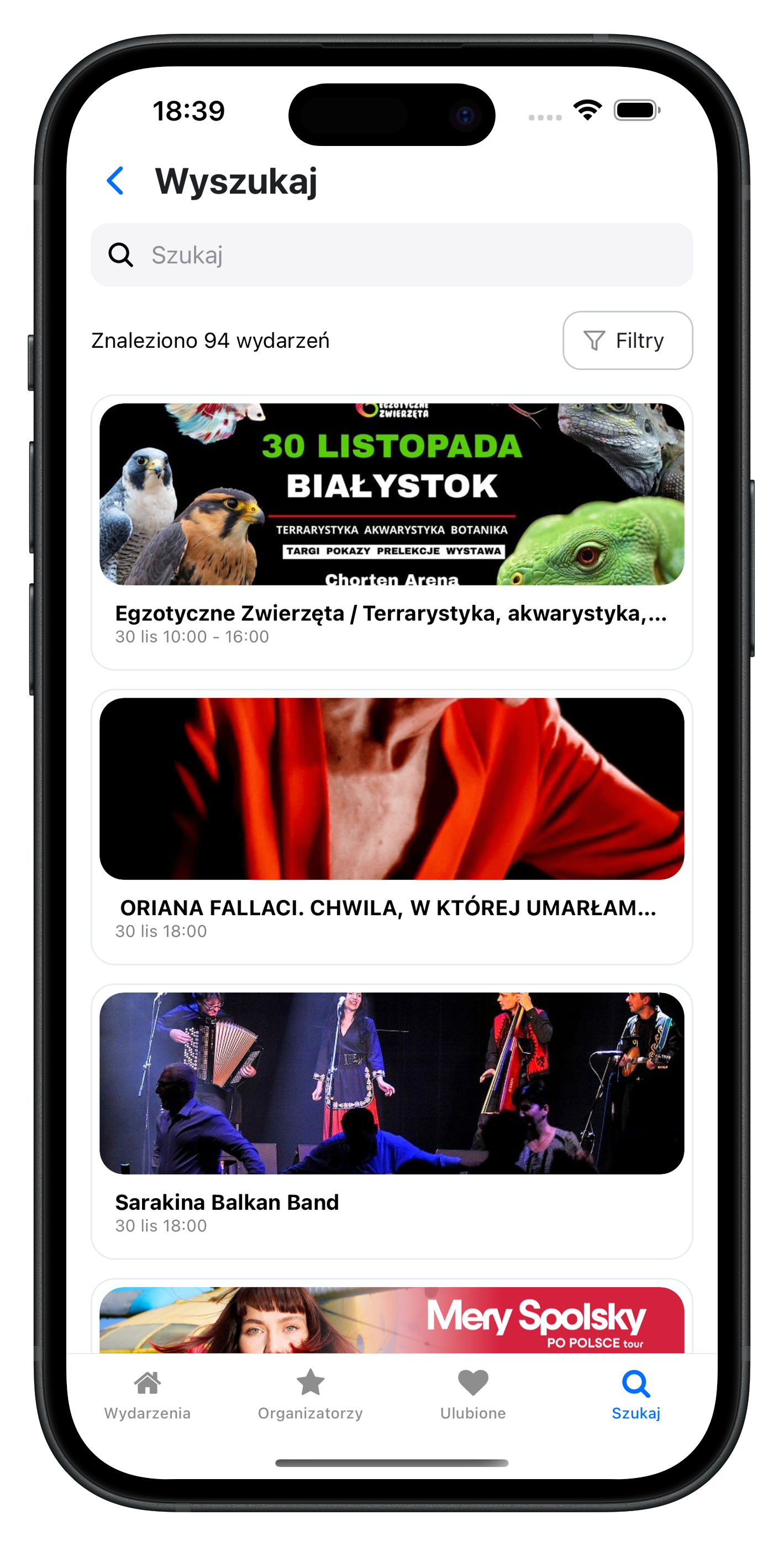 Sledz App - Search Results